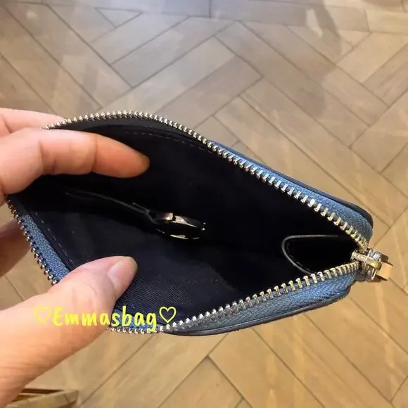 Tory Burch Britten Zip Card Case 180075 Oceanside $160 - Picture 4 of 6